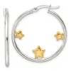 Curata 925 Sterling Silver Gold Plated 32x2mm Stars Hoop Earrings sold by Zulily