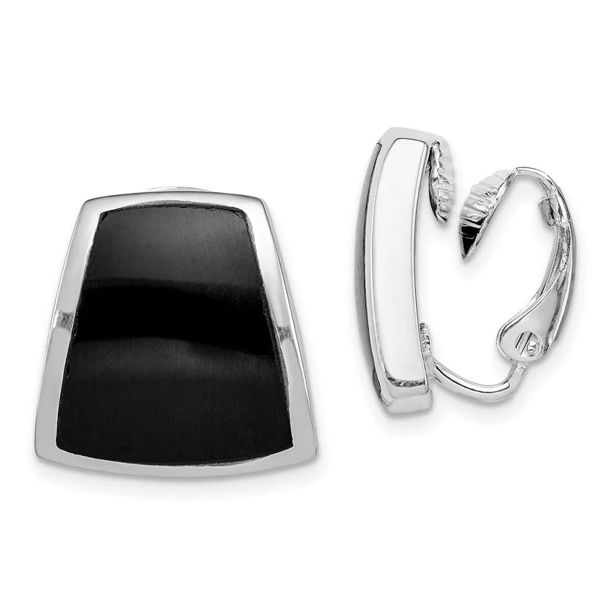 Curata 925 Sterling Silver Polished Onyx Non Pierced Earrings - 18x16mm sold by Zulily product image thumbnail 5