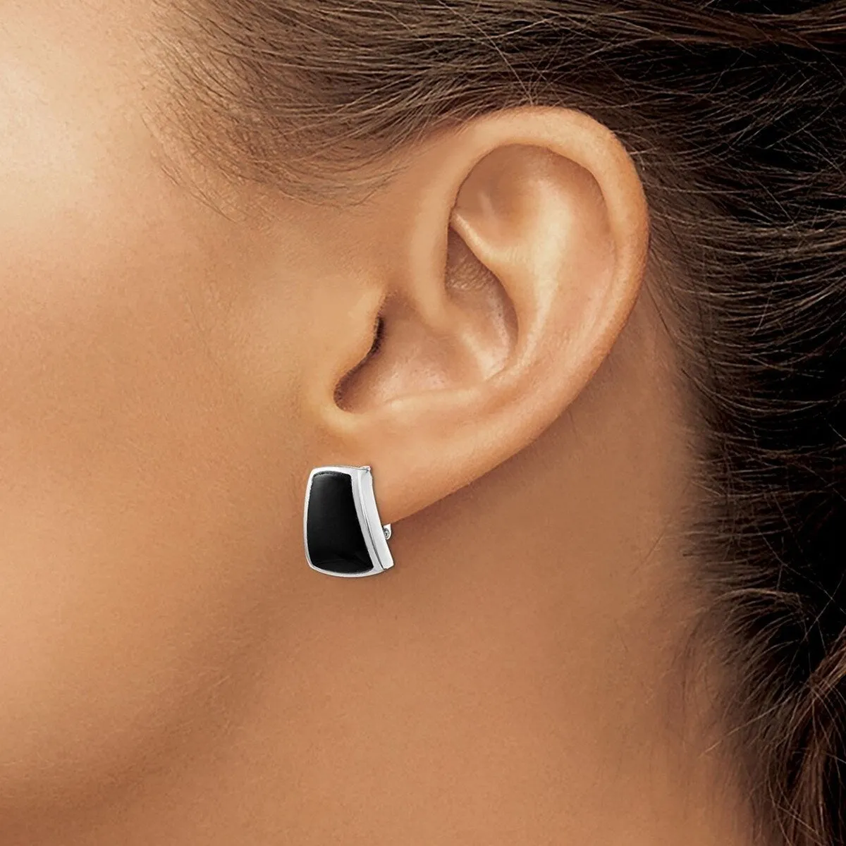 Curata 925 Sterling Silver Polished Onyx Non Pierced Earrings - 18x16mm sold by Zulily product image thumbnail 4