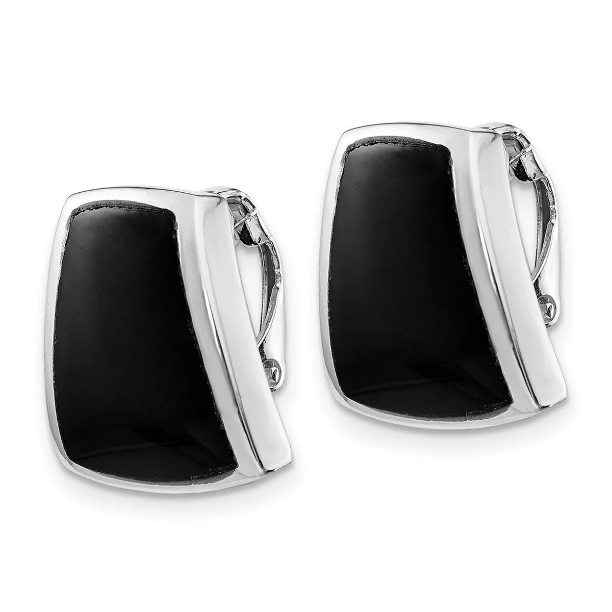 Curata 925 Sterling Silver Polished Onyx Non Pierced Earrings - 18x16mm sold by Zulily product image thumbnail 2