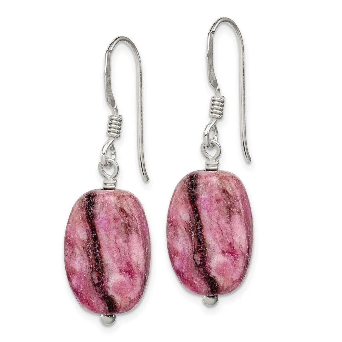 Curata 925 Sterling Silver Purple Jasper Hook Earrings - 33x11mm sold by Zulily product image thumbnail 2