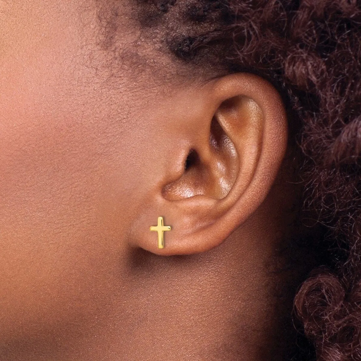 Curata 925 Sterling Silver Gold Plated Cross Post Earrings - 9.15x6.6mm sold by Zulily product image thumbnail 5