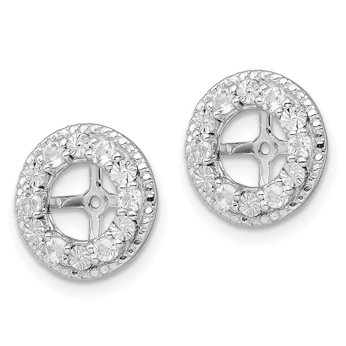 Curata 925 Sterling Silver 13mm White Topaz Earring Jackets sold by Zulily product image thumbnail 2