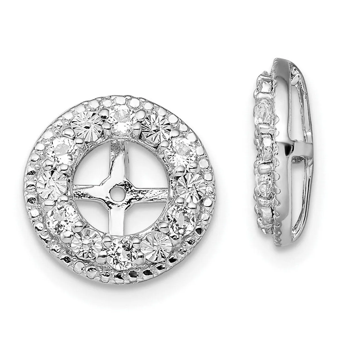 Curata 925 Sterling Silver 13mm White Topaz Earring Jackets sold by Zulily product image thumbnail 3