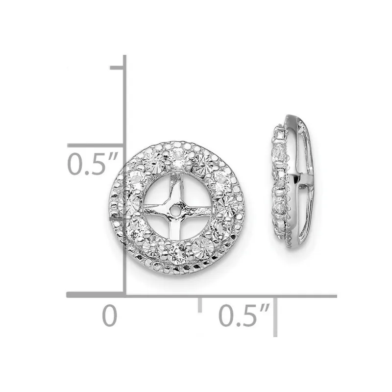 Curata 925 Sterling Silver 13mm White Topaz Earring Jackets sold by Zulily