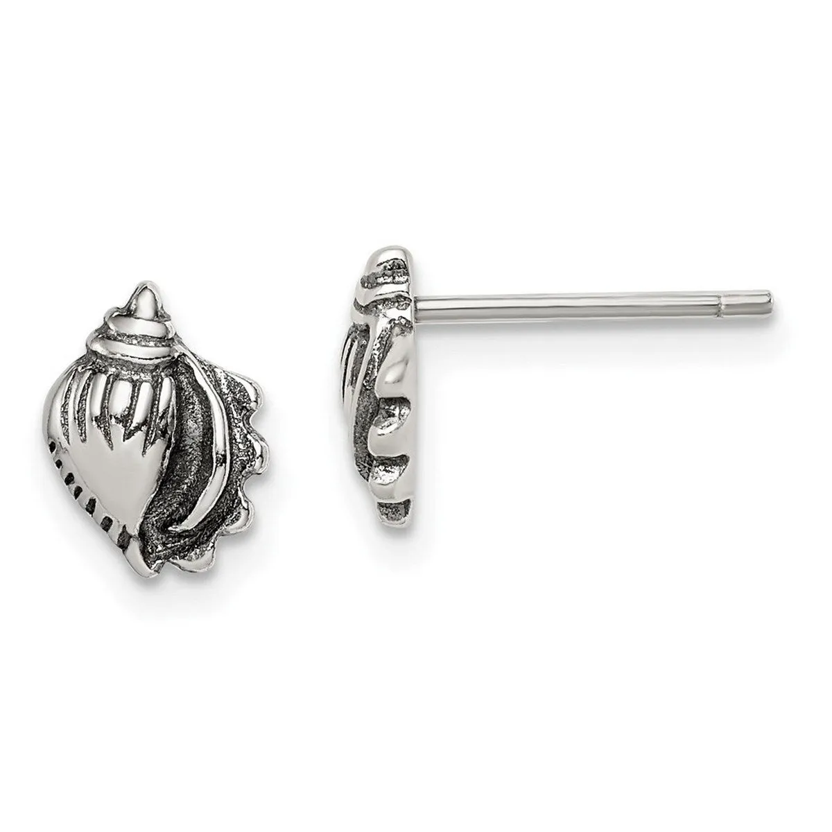 Curata 925 Sterling Silver Sea Shell Post Artisan Oxidized Earrings - 9x7mm sold by Zulily product image thumbnail 5