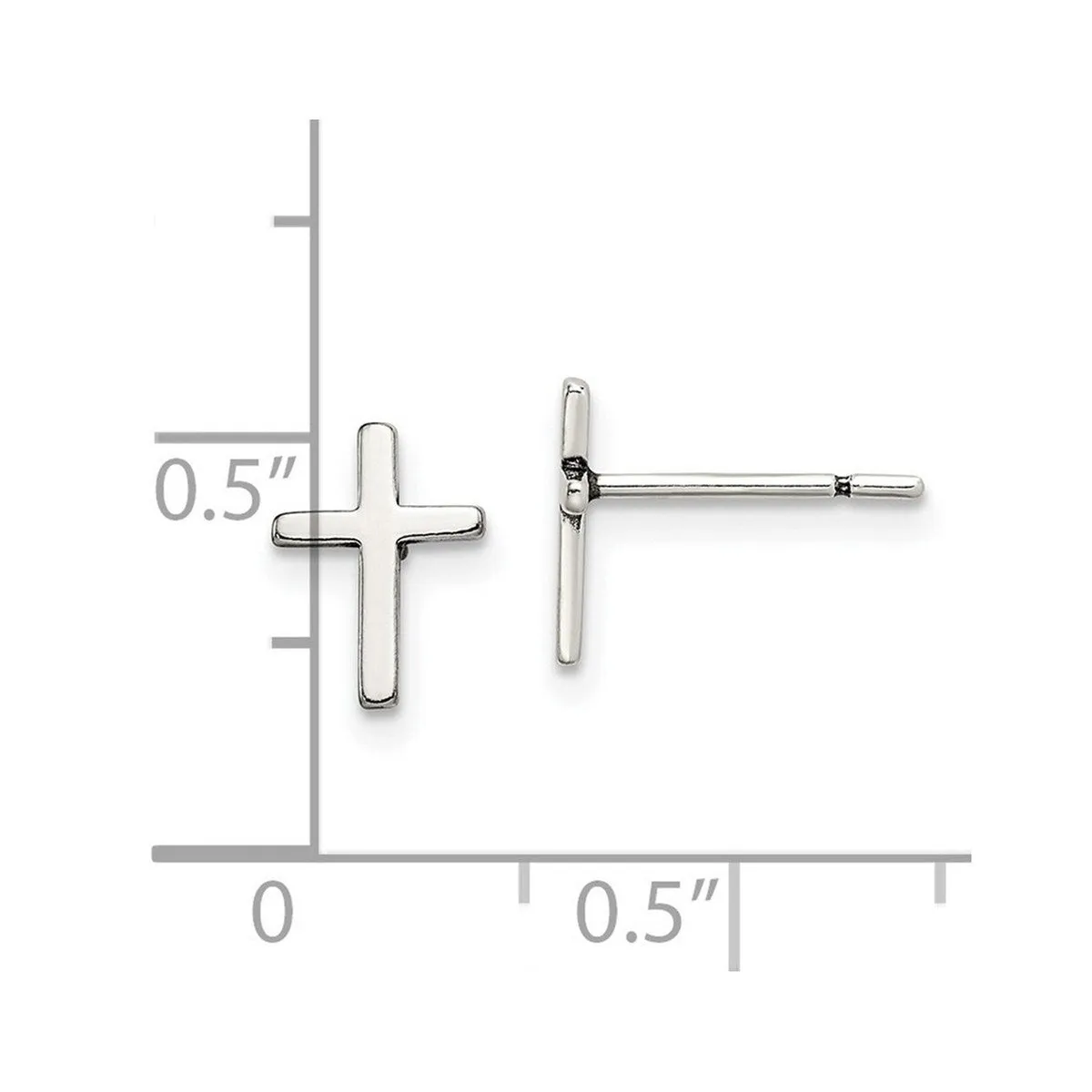 Curata 925 Sterling Silver Antiqued Cross Post Artisan Oxidized Earrings - 10x7mm sold by Zulily product image thumbnail 4