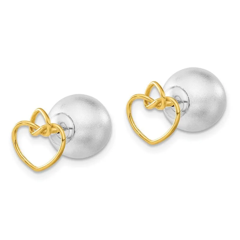 Curata 925 Sterling Silver Gold Plated Knotted Hearts Front Back Post Earrings - 9.7x9.6mm sold by Zulily