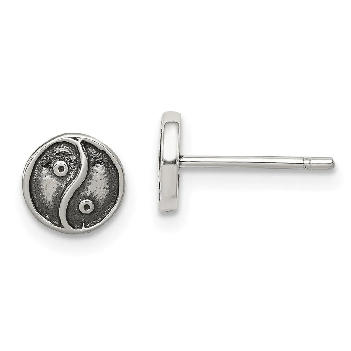 Curata 925 Sterling Silver Peace Sign Post Artisan Oxidized Earrings - 7x7mm sold by Zulily product image thumbnail 4