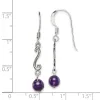 Curata 925 Sterling Silver Amethyst Bead Squiggle Dangle Artisan Oxidized Earrings - 36x6mm sold by Zulily