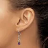 Curata 925 Sterling Silver Amethyst Bead Squiggle Dangle Artisan Oxidized Earrings - 36x6mm sold by Zulily