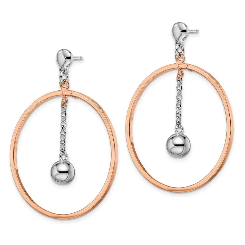 Curata 925 Sterling Silver Rhodium Plated and Rose Gold Plated Circle Post Earrings - sold by Zulily