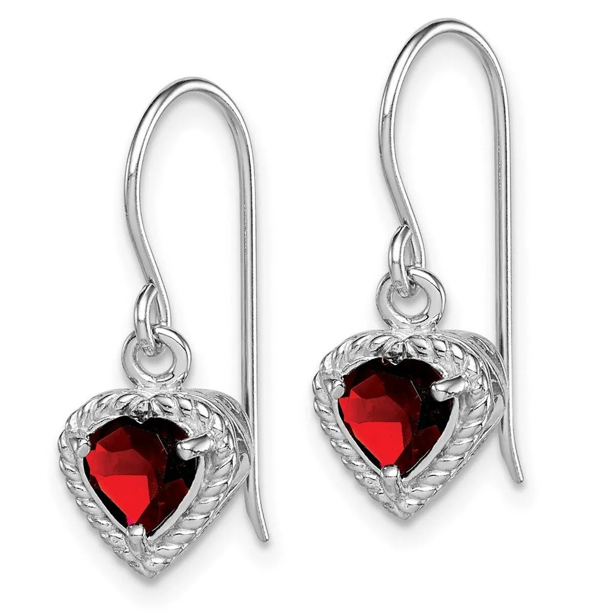 Curata 925 Sterling Silver Polished Hook Garnet Small Heart Earrings - 22x8mm sold by Zulily product image thumbnail 5