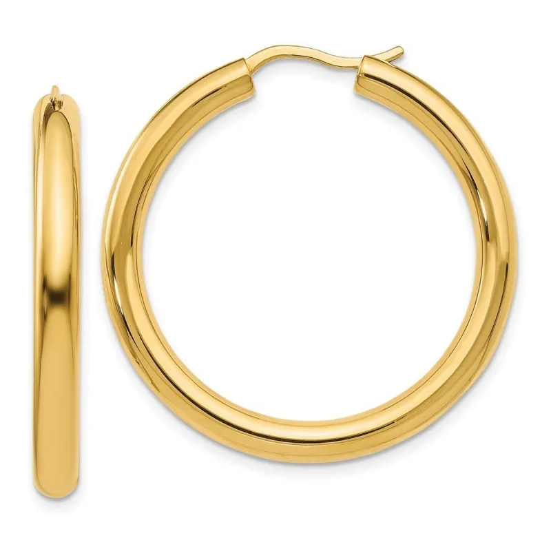 Curata 925 Sterling Silver Gold Plated Classic Hoop Tube Earrings - 33x6mm sold by Zulily