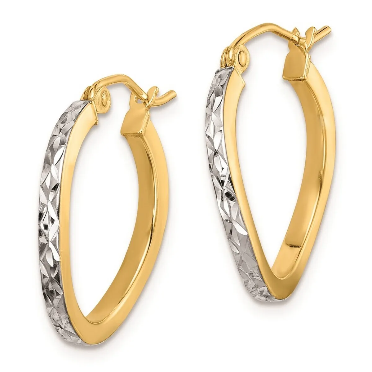 Curata 925 Sterling Silver Gold Plated Sparkle Cut Wavy Square Tube Hoop Earrings - 19x3mm sold by Zulily product image thumbnail 4