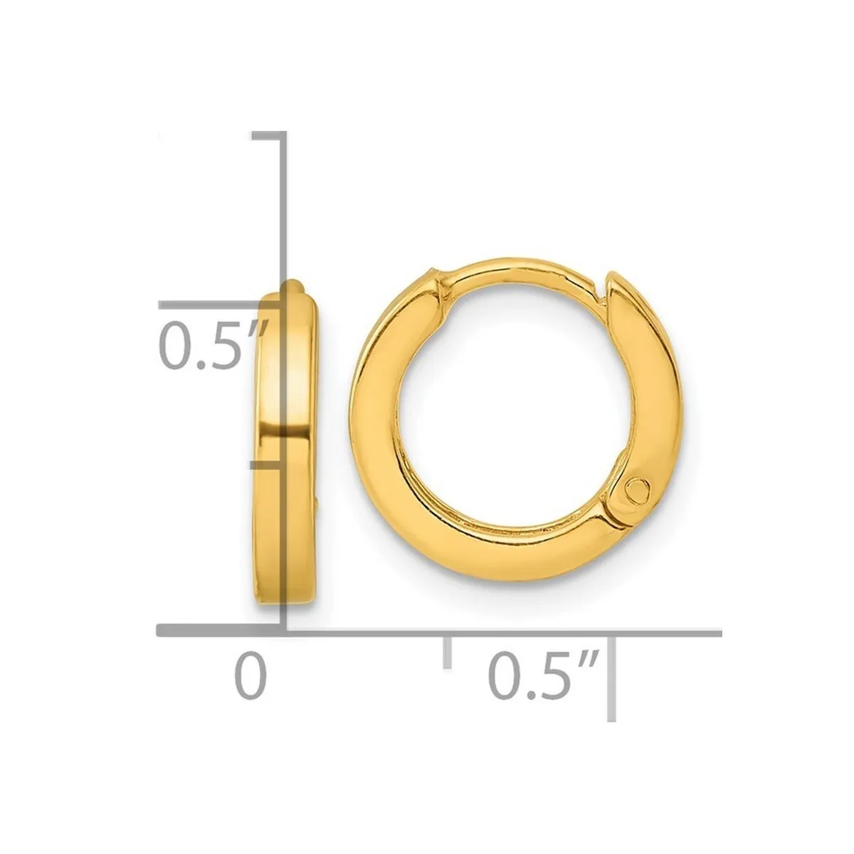 Curata 925 Sterling Silver Gold Plated Round Hinged Hoop Earrings - 13x2.5mm sold by Zulily