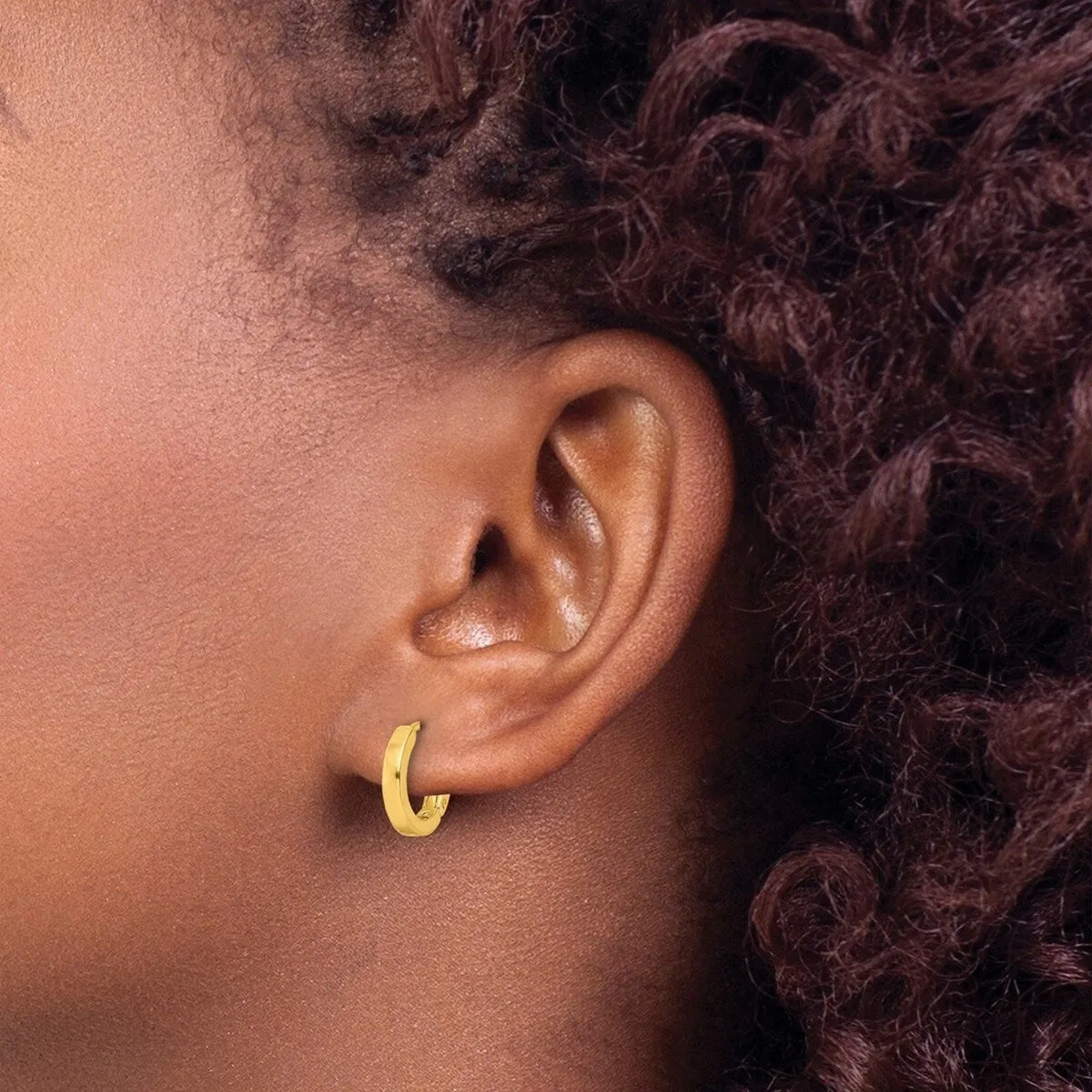 Curata 925 Sterling Silver Gold Plated Round Hinged Hoop Earrings - 13x2.5mm sold by Zulily product image thumbnail 4