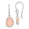 Curata 925 Sterling Silver Pink Chalcedony Dangle Hook Earrings - 26x9mm sold by Zulily