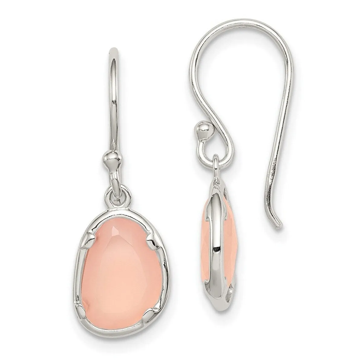 Curata 925 Sterling Silver Pink Chalcedony Dangle Hook Earrings - 26x9mm sold by Zulily product image thumbnail 2