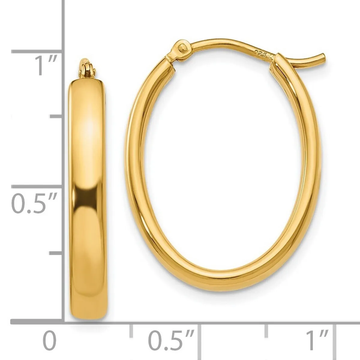 Curata 925 Sterling Silver Gold Plated 23x3mm Oval Hoop Earrings sold by Zulily product image thumbnail 2