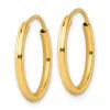 Curata 925 Sterling Silver Gold Plated 2mm Endless Hoop Earrings sold by Zulily