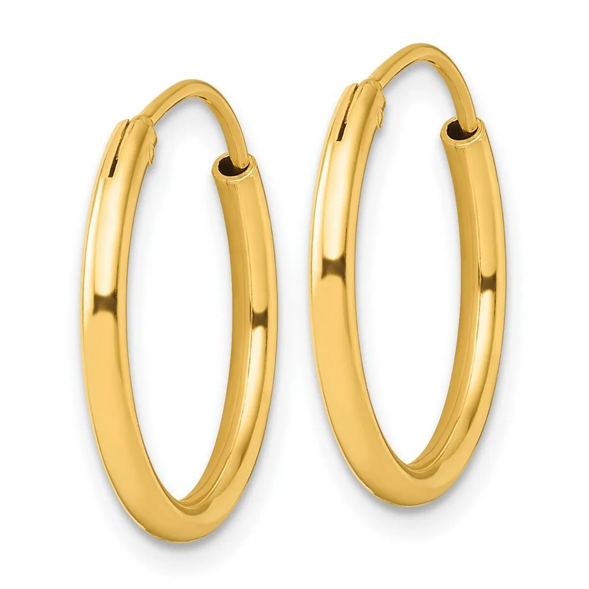 Curata 925 Sterling Silver Gold Plated 2mm Endless Hoop Earrings sold by Zulily product image thumbnail 2