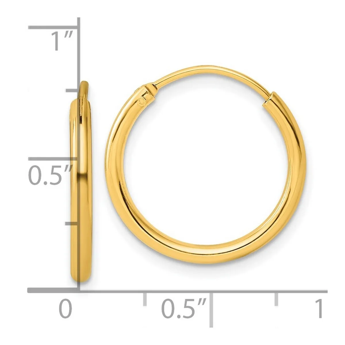 Curata 925 Sterling Silver Gold Plated 2mm Endless Hoop Earrings sold by Zulily product image thumbnail 5