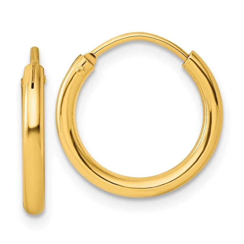 Curata 925 Sterling Silver Gold Plated 2mm Endless Hoop Earrings sold by Zulily