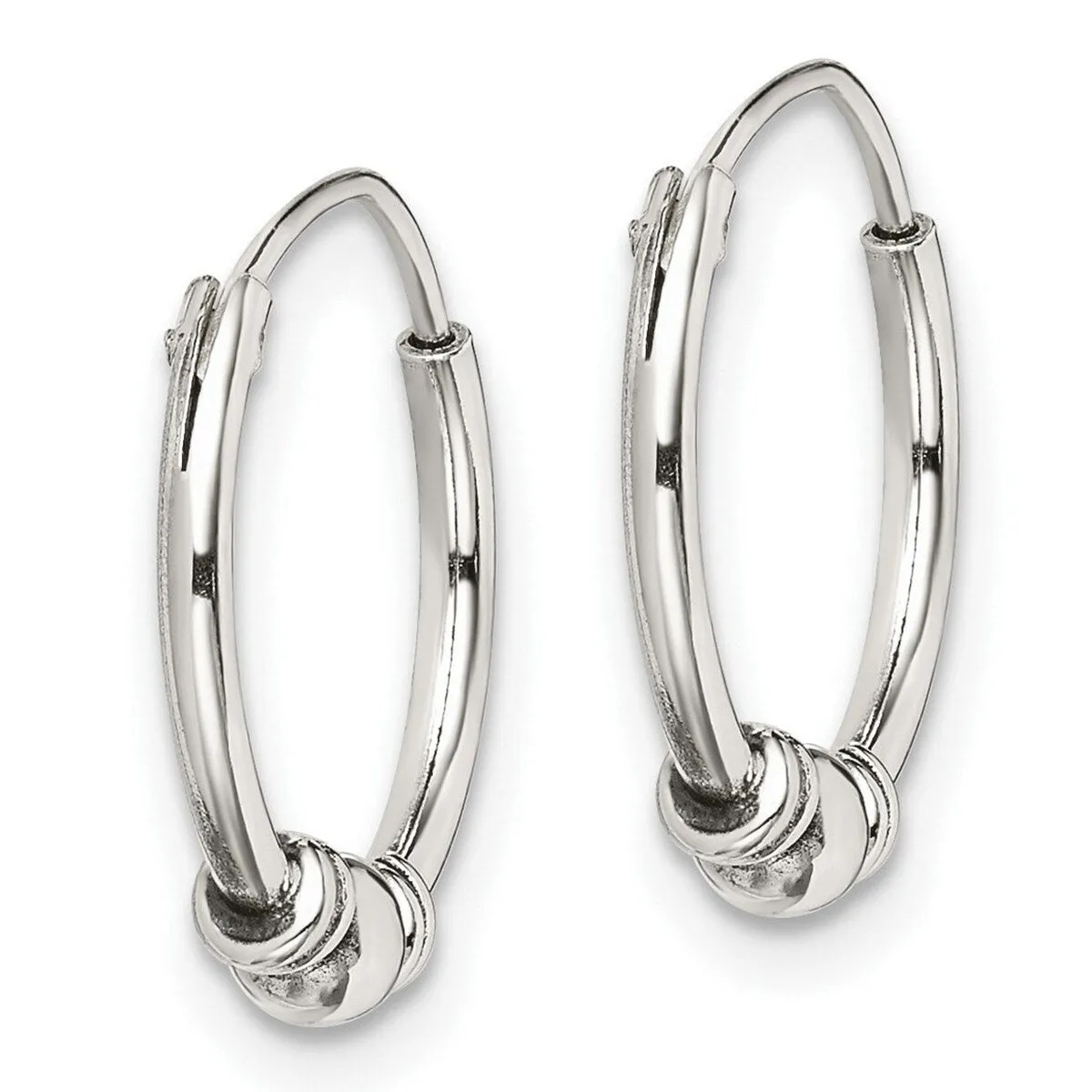 Curata 925 Sterling Silver 14x1.3mm Beaded Hoop Artisan Oxidized Earrings sold by Zulily product image thumbnail 4