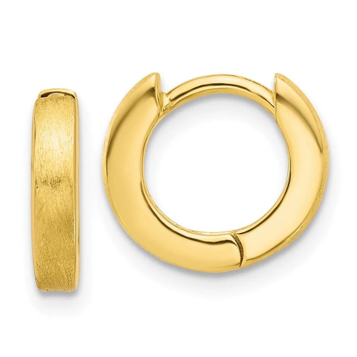 Curata 925 Sterling Silver Gold Plated Brushed 3x13mm Hinged Hoop Earrings sold by Zulily product image thumbnail 3