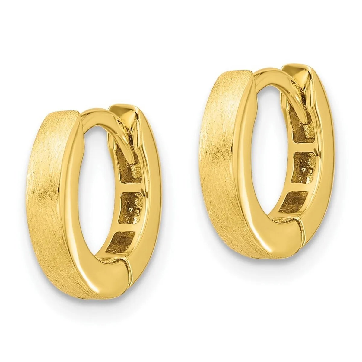 Curata 925 Sterling Silver Gold Plated Brushed 3x13mm Hinged Hoop Earrings sold by Zulily product image thumbnail 5