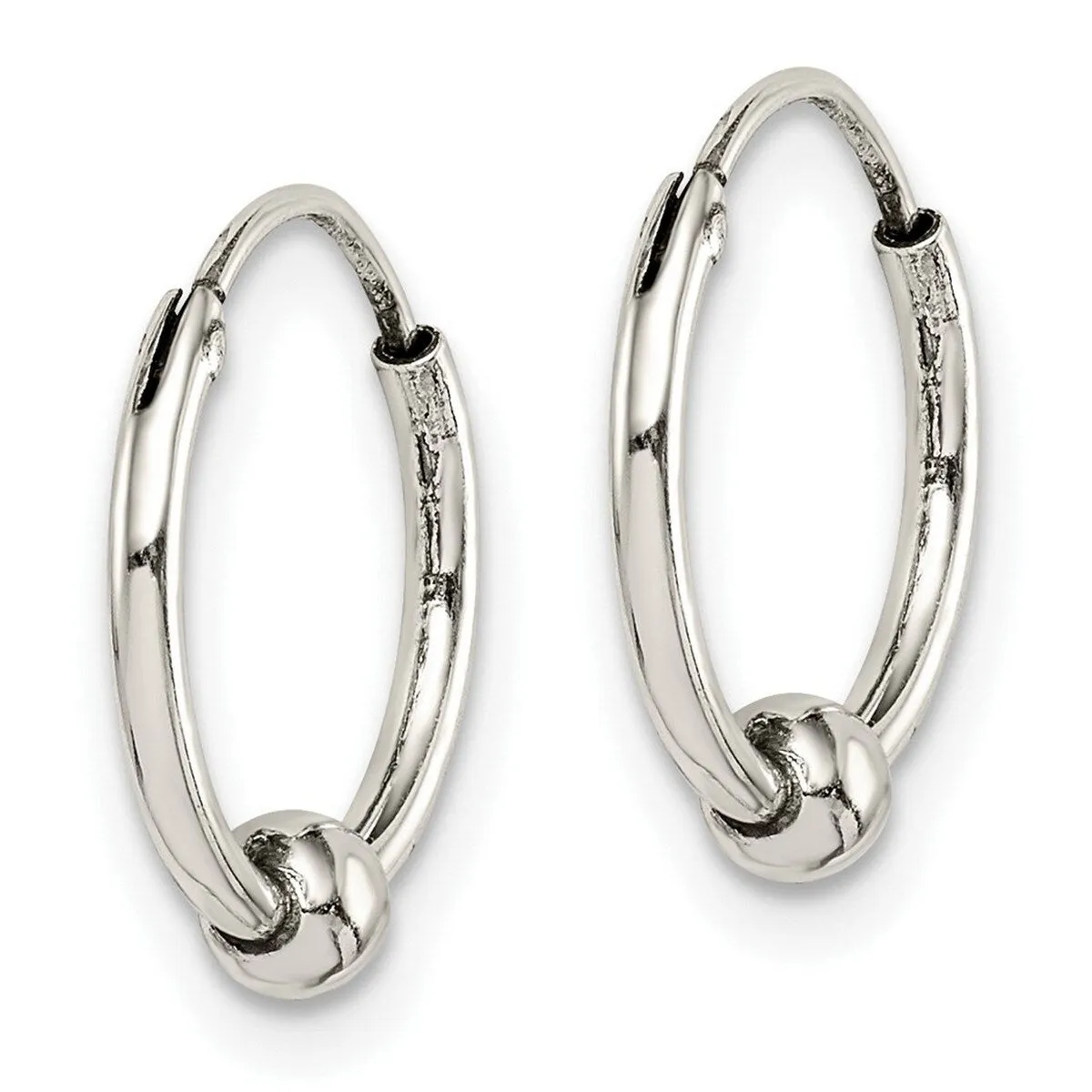 Curata 925 Sterling Silver Beaded Hoop Artisan Oxidized Earrings - 13.13x1.28mm sold by Zulily product image thumbnail 5