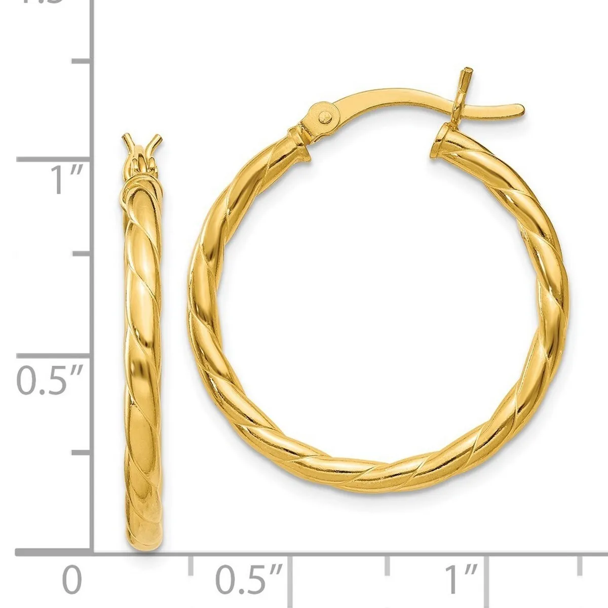Curata 925 Sterling Silver Gold Plated25x3mm Twisted Hinged Hoop Earrings sold by Zulily