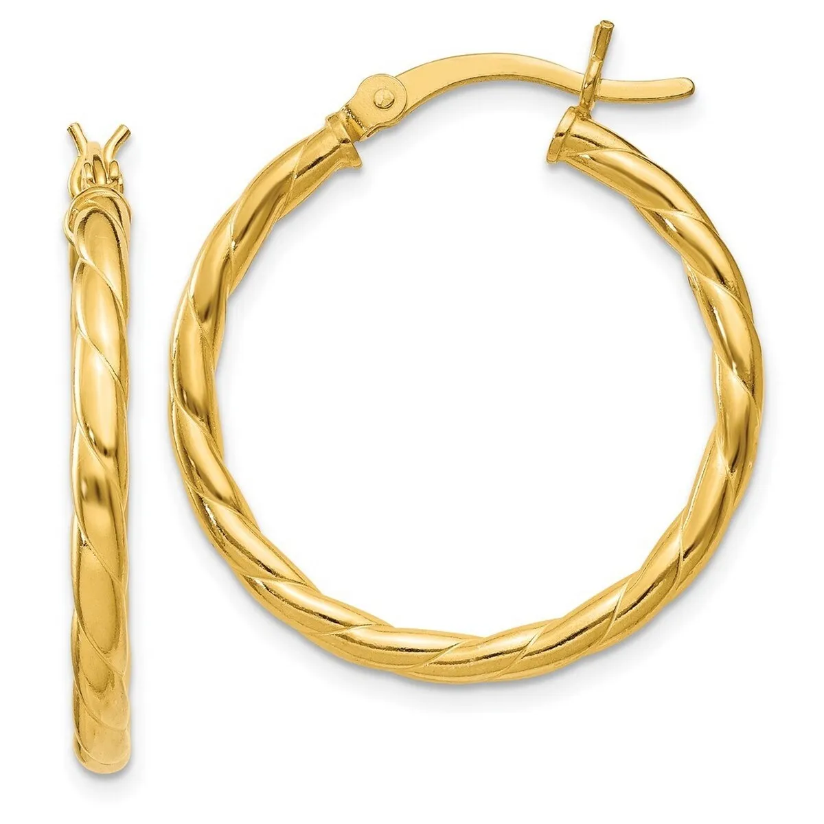 Curata 925 Sterling Silver Gold Plated25x3mm Twisted Hinged Hoop Earrings sold by Zulily product image thumbnail 3