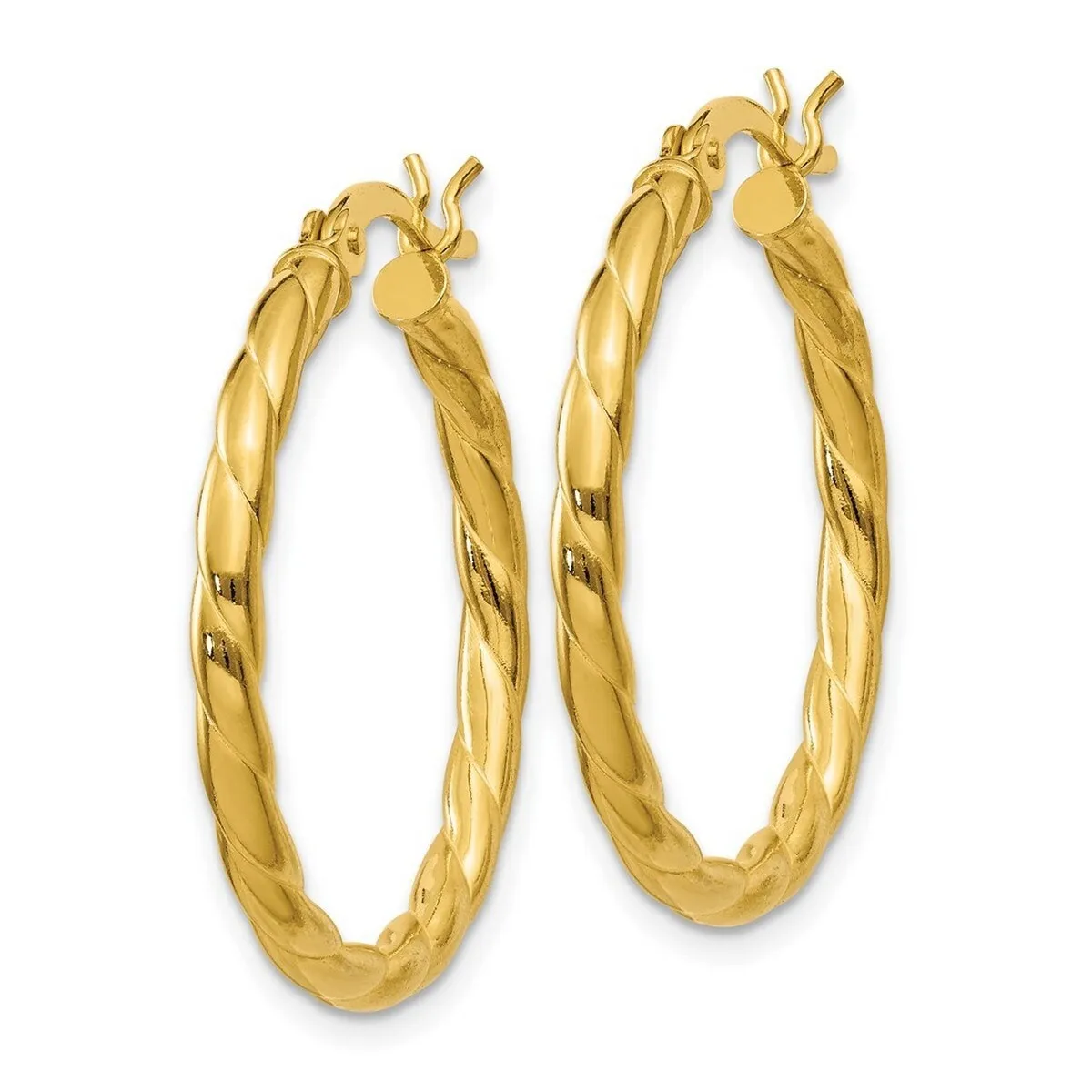 Curata 925 Sterling Silver Gold Plated25x3mm Twisted Hinged Hoop Earrings sold by Zulily product image thumbnail 4