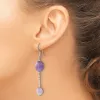 Curata 925 Sterling Silver Opaque Amethyst Dangle Hook Earrings - 61.75mm sold by Zulily