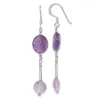 Curata 925 Sterling Silver Opaque Amethyst Dangle Hook Earrings - 61.75mm sold by Zulily