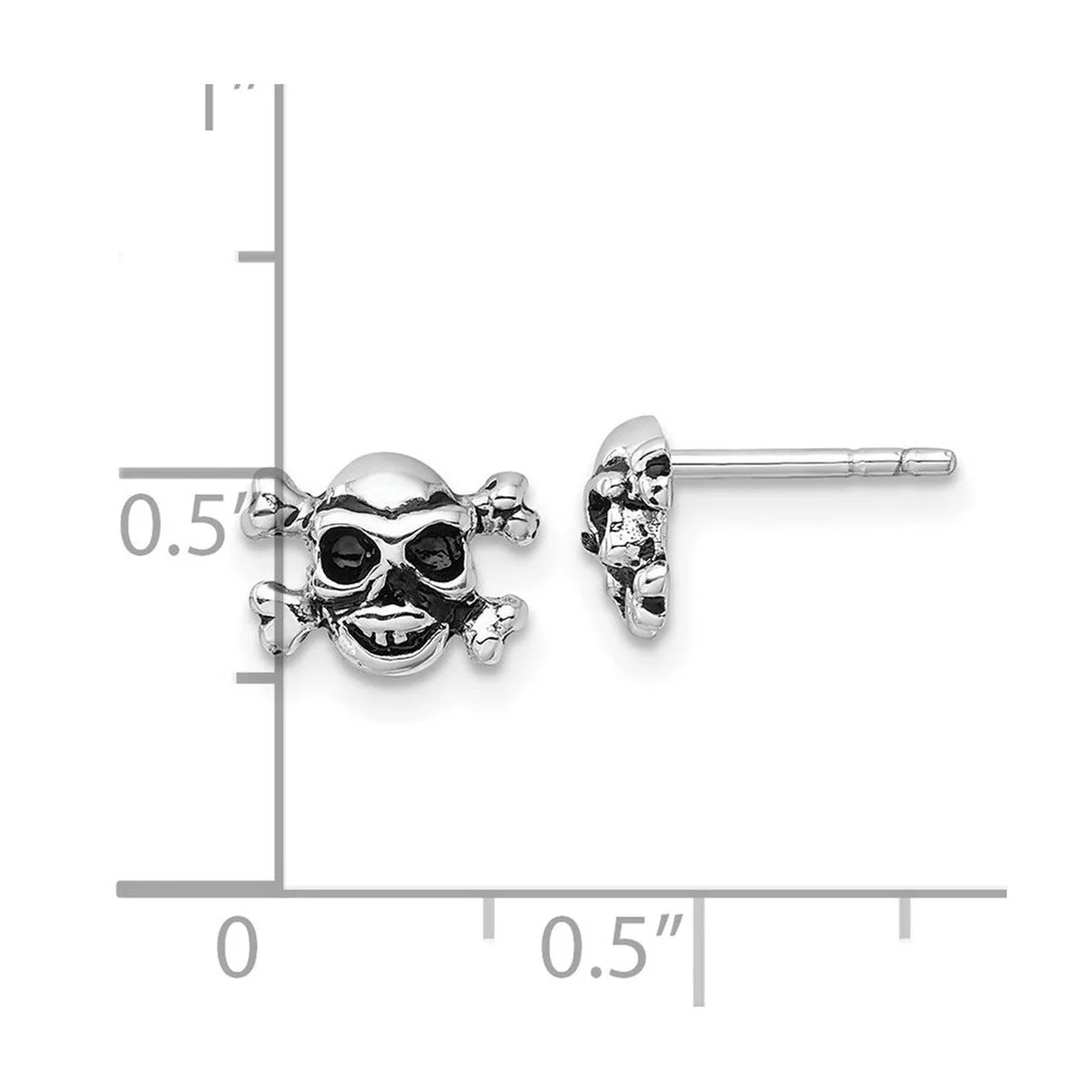 Curata 925 Sterling Silver Skull and Crossbones Post Artisan Oxidized Earrings - 7x9.3mm sold by Zulily product image thumbnail 5
