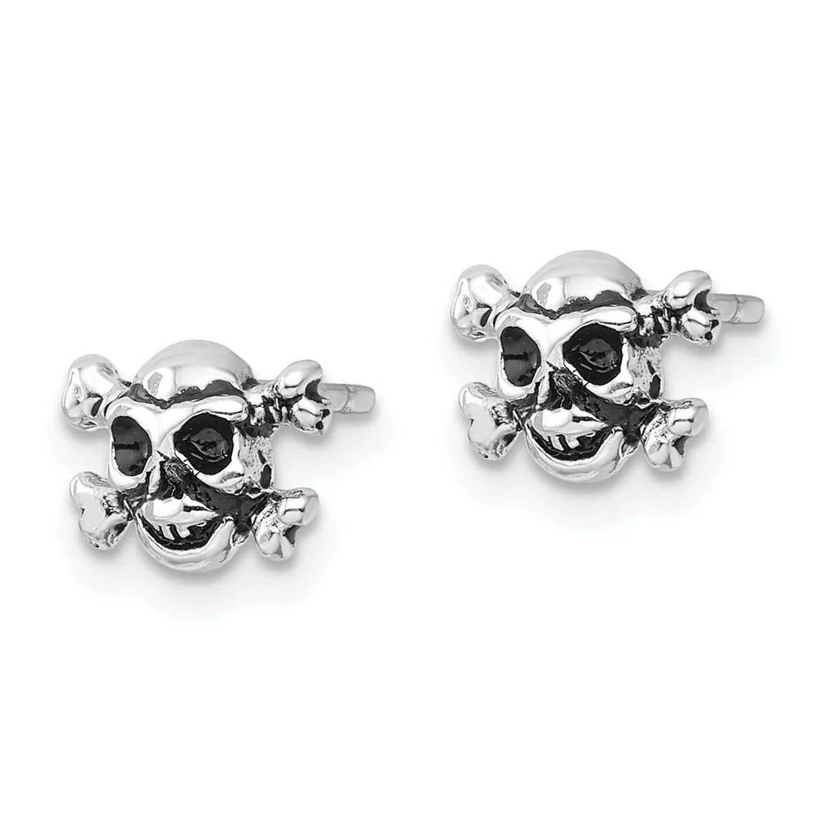 Curata 925 Sterling Silver Skull and Crossbones Post Artisan Oxidized Earrings - 7x9.3mm sold by Zulily product image thumbnail 3