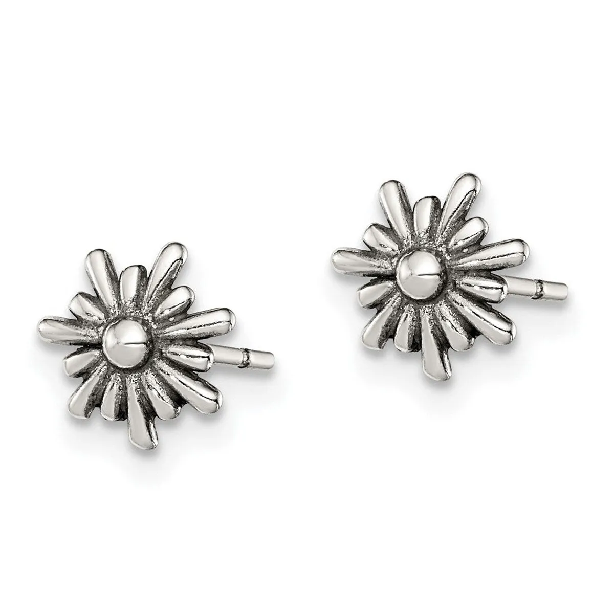 Curata 925 Sterling Silver Antiqued Flower Post Artisan Oxidized Earrings - 8x8mm sold by Zulily product image thumbnail 4