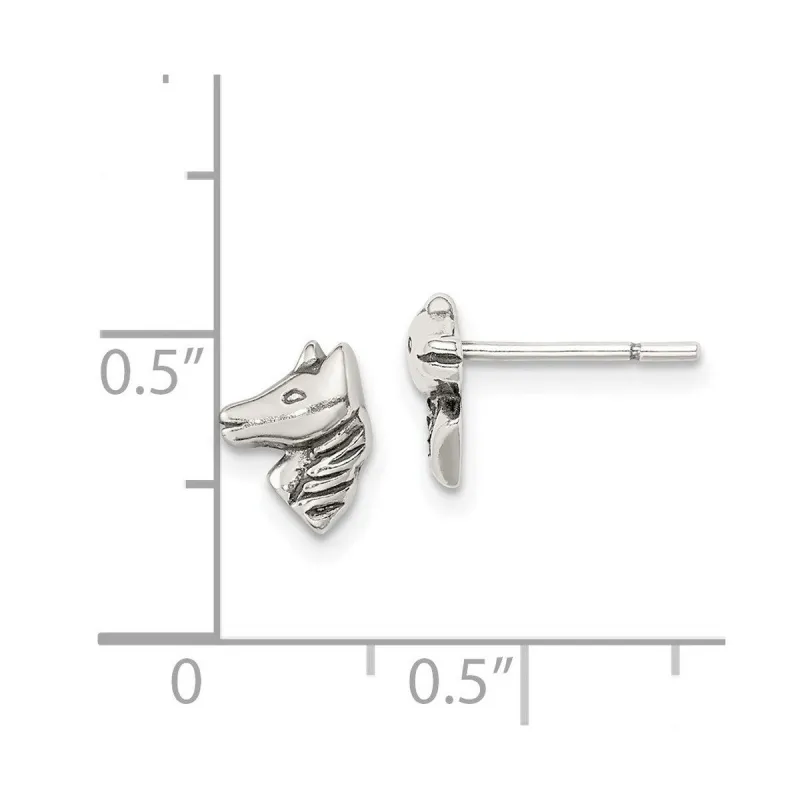 Curata 925 Sterling Silver Horse Post Artisan Oxidized Earrings - 7x8mm sold by Zulily