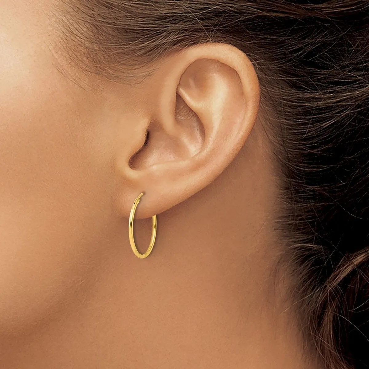 Curata 925 Sterling Silver Gold Plated 1.3mm Endless Hoop Earrings - 20x20mm 1.3mm Thick sold by Zulily product image thumbnail 5