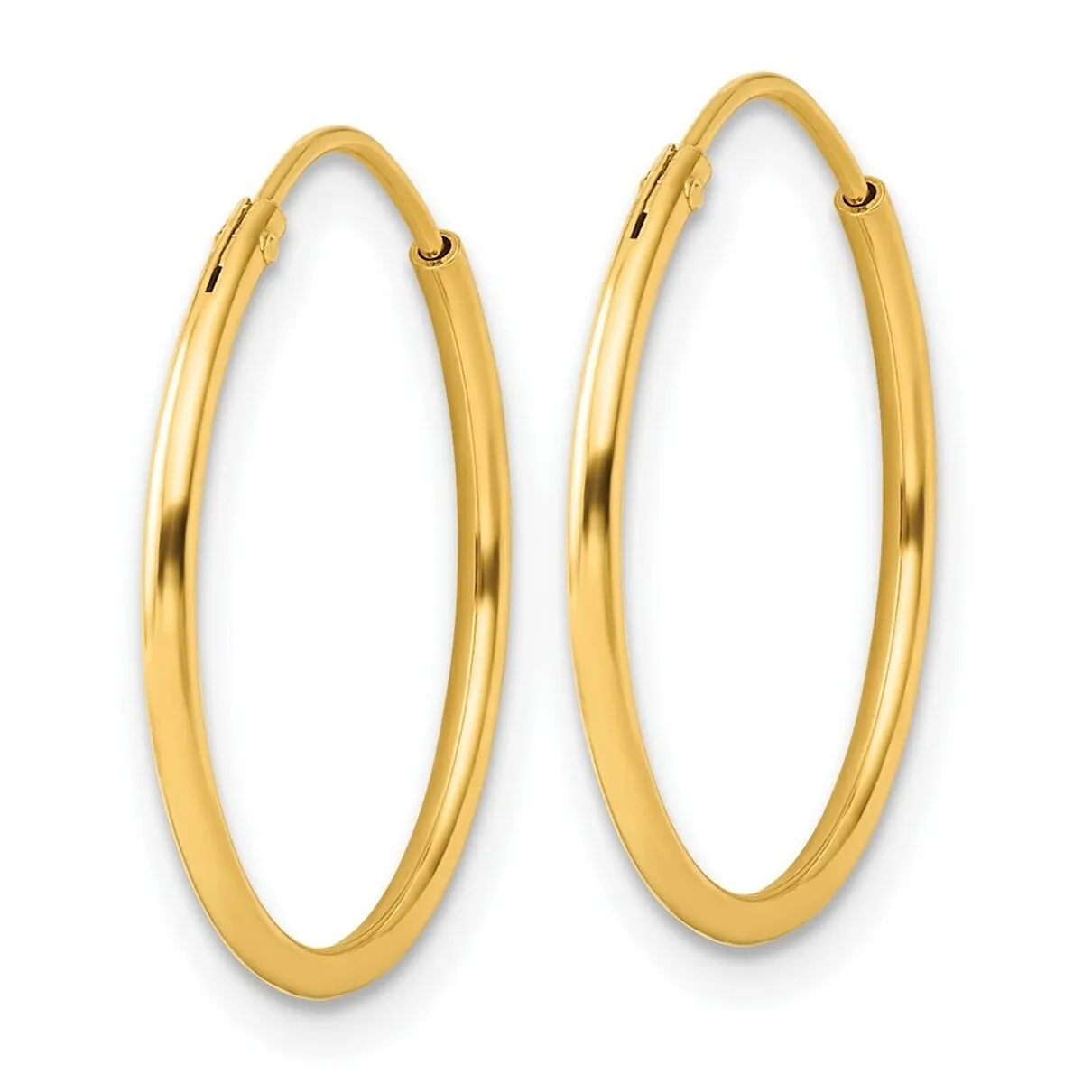 Curata 925 Sterling Silver Gold Plated 1.3mm Endless Hoop Earrings - 20x20mm 1.3mm Thick sold by Zulily product image thumbnail 4