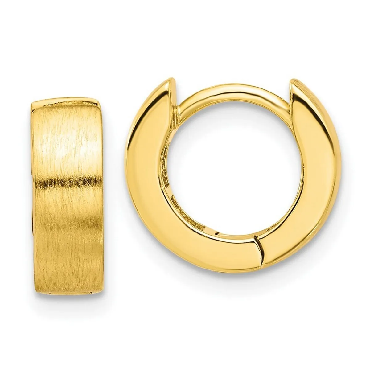 Curata 925 Sterling Silver Gold Plated Brushed 4x13mm Hinged Hoop Earrings sold by Zulily product image thumbnail 3