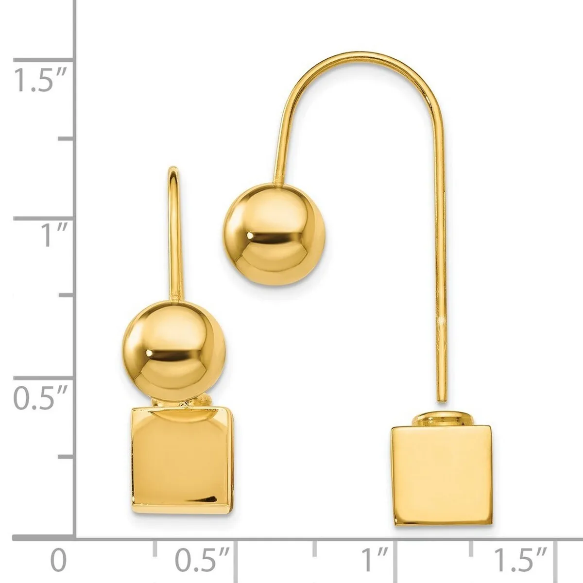 Curata 925 Sterling Silver Gold Plated Geometric Dangle Earrings - 26x36mm sold by Zulily