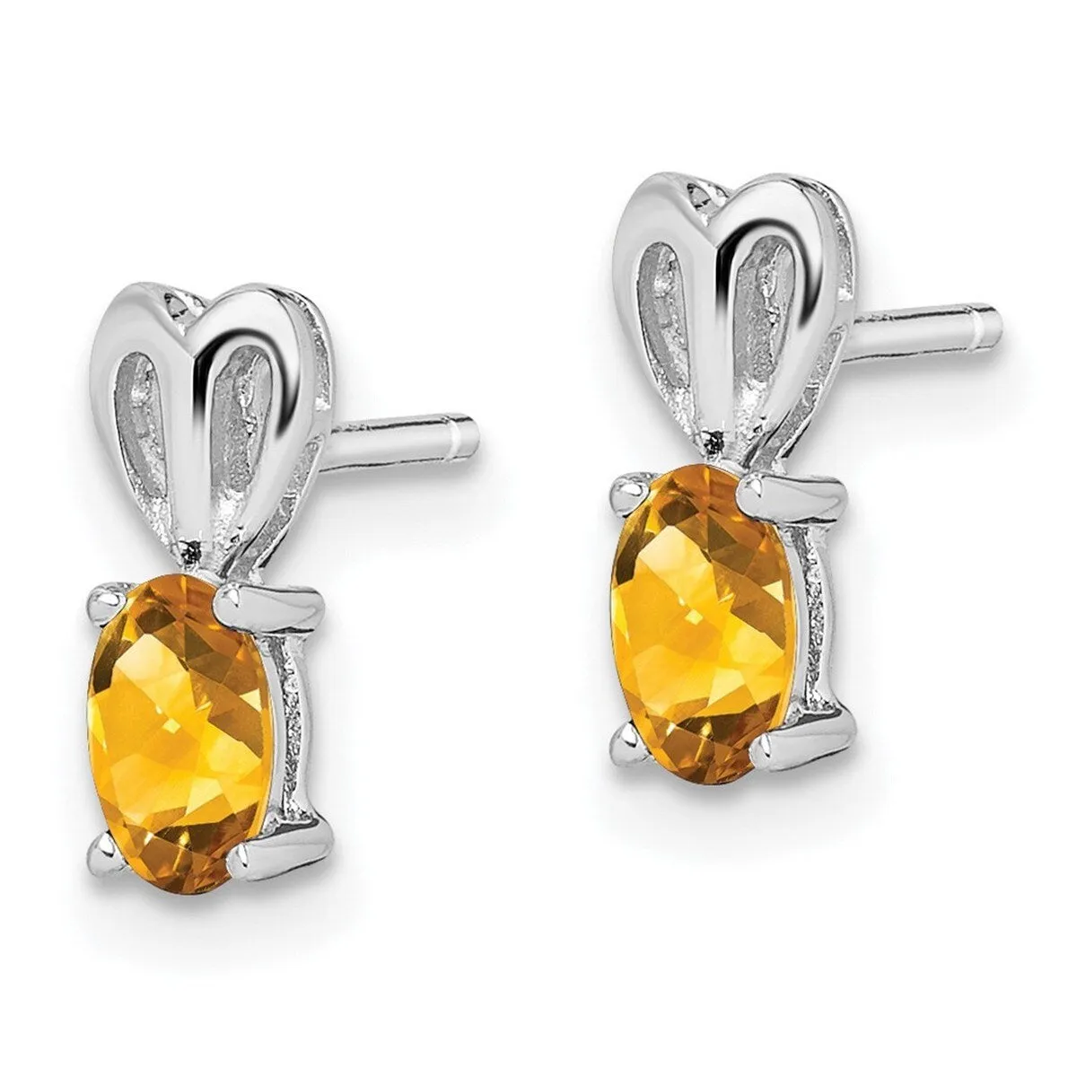 Curata 925 Sterling Silver Small Citrine Heart Earrings - 10x4mm sold by Zulily product image thumbnail 2