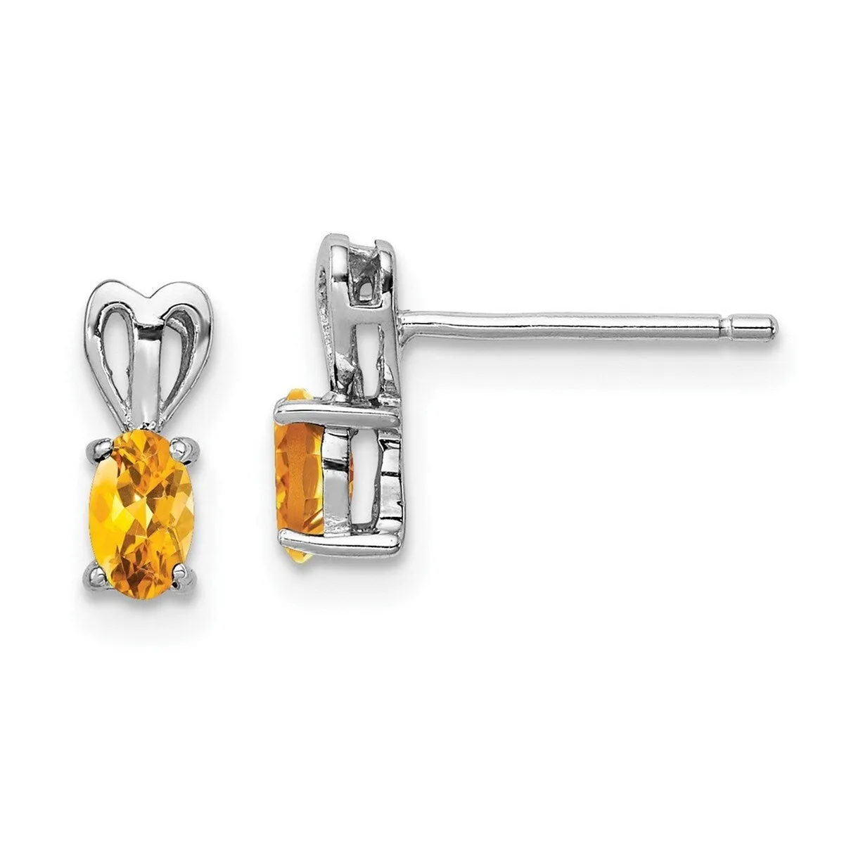 Curata 925 Sterling Silver Small Citrine Heart Earrings - 10x4mm sold by Zulily