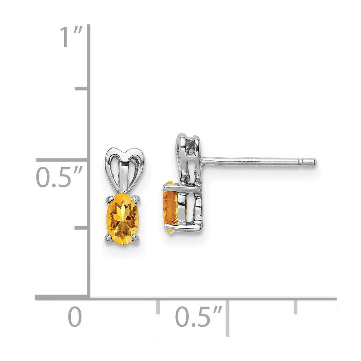 Curata 925 Sterling Silver Small Citrine Heart Earrings - 10x4mm sold by Zulily product image thumbnail 5