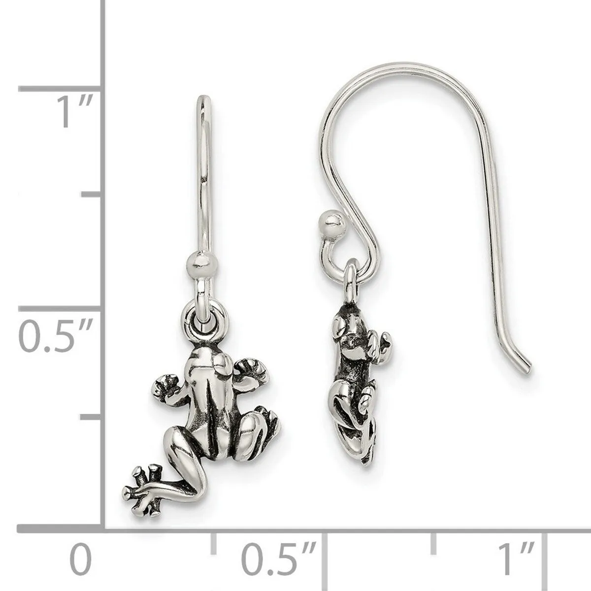 Curata 925 Sterling Silver Antiqued Frog Artisan Oxidized Dangle Earrings - 23x11mm sold by Zulily product image thumbnail 4