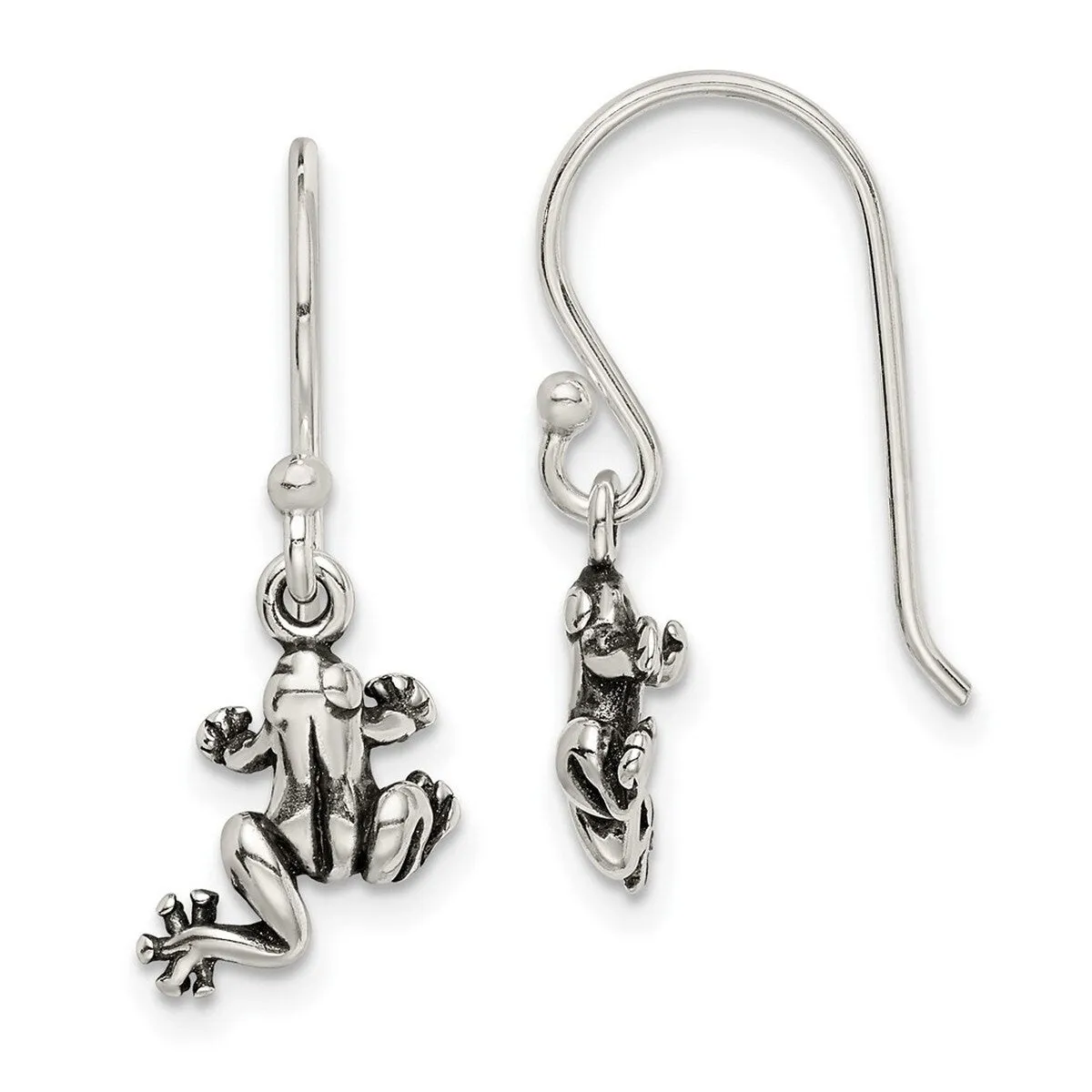 Curata 925 Sterling Silver Antiqued Frog Artisan Oxidized Dangle Earrings - 23x11mm sold by Zulily product image thumbnail 5